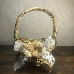 Rustic chic gold flower girl basket